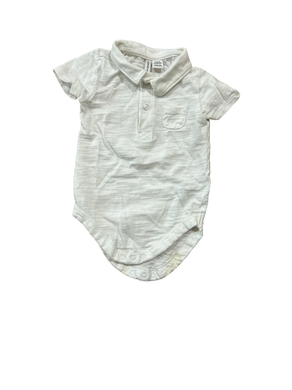 Janie and Jack White Polo-Style Baby Onesie